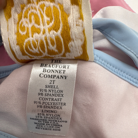 The Beaufort Bonnet Company One Piece Swimsuit 2T Pink Blue - Picture 5 of 5